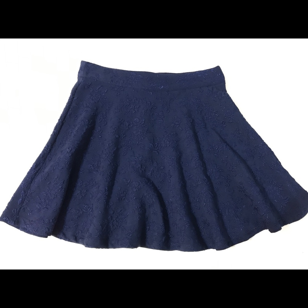 Forever 21 Navy Floral Skater Skirt